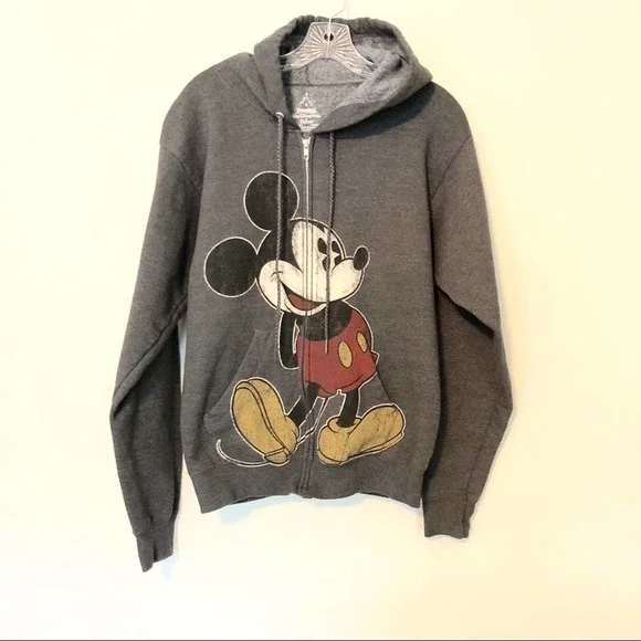 Disneyland Hanes Mickey Mouse Hoodie Charcoal Gray - Picture 2 of 6